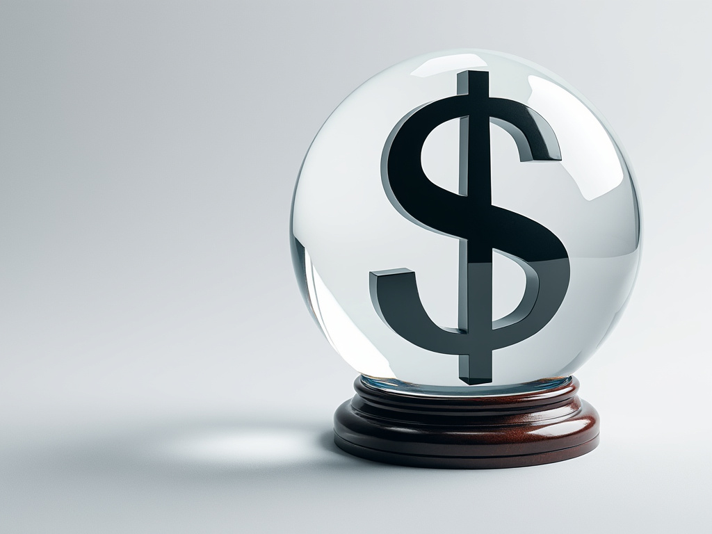 Dollar sign inside crystal ball - saving for the future